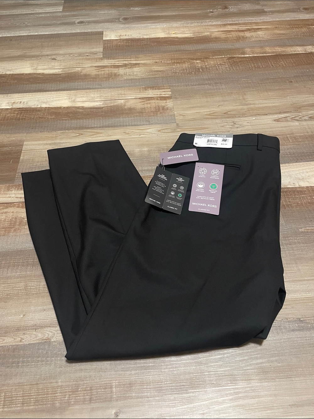 Michael Kors Black Straight-Leg Classic Fit Dress Marvin Pants